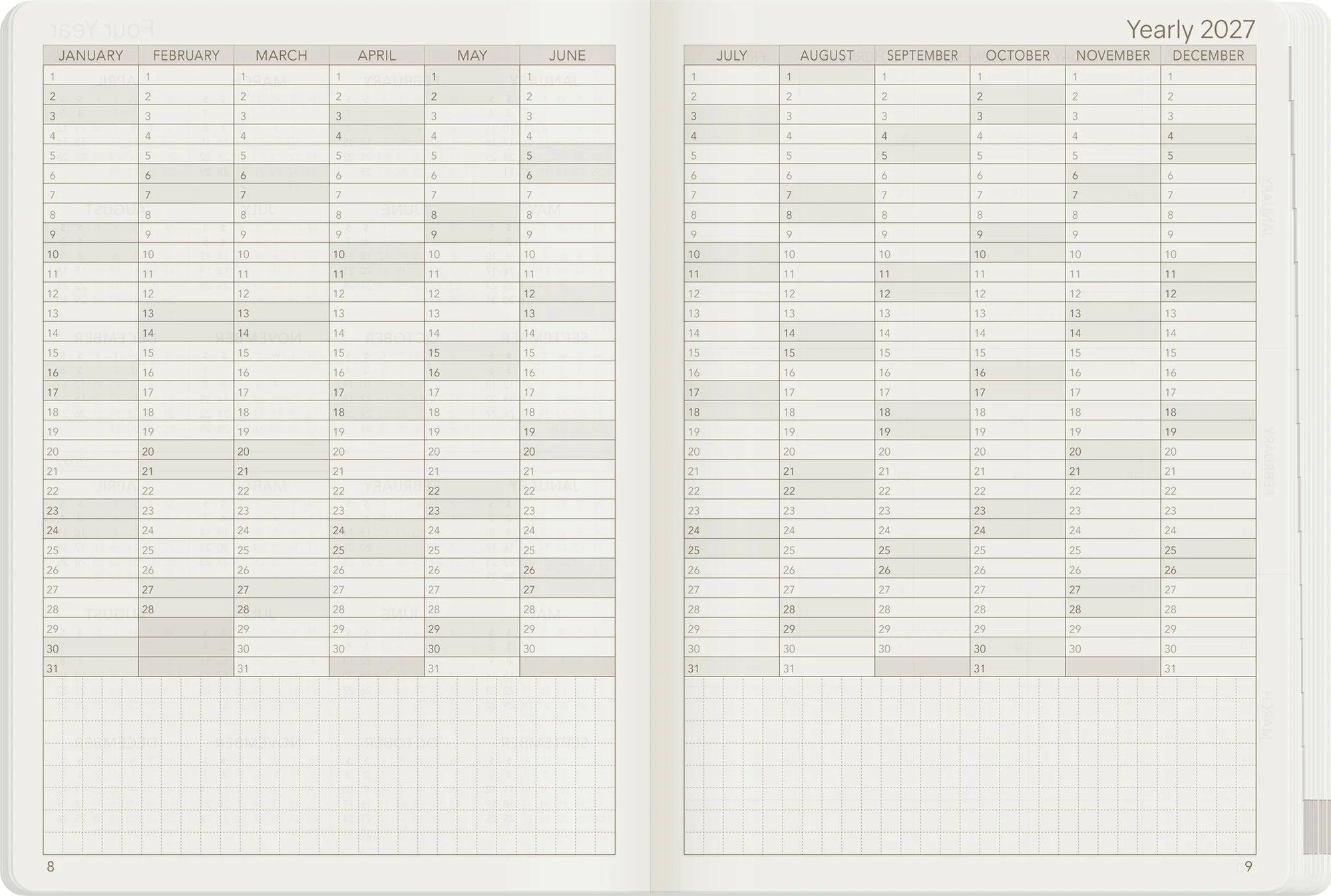Wonderland222 B6 2027 Weekly Planner Core Unstacked Weekends
