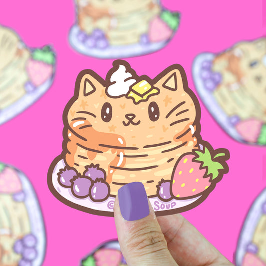 Pancake Kitty Vinyl Sticker