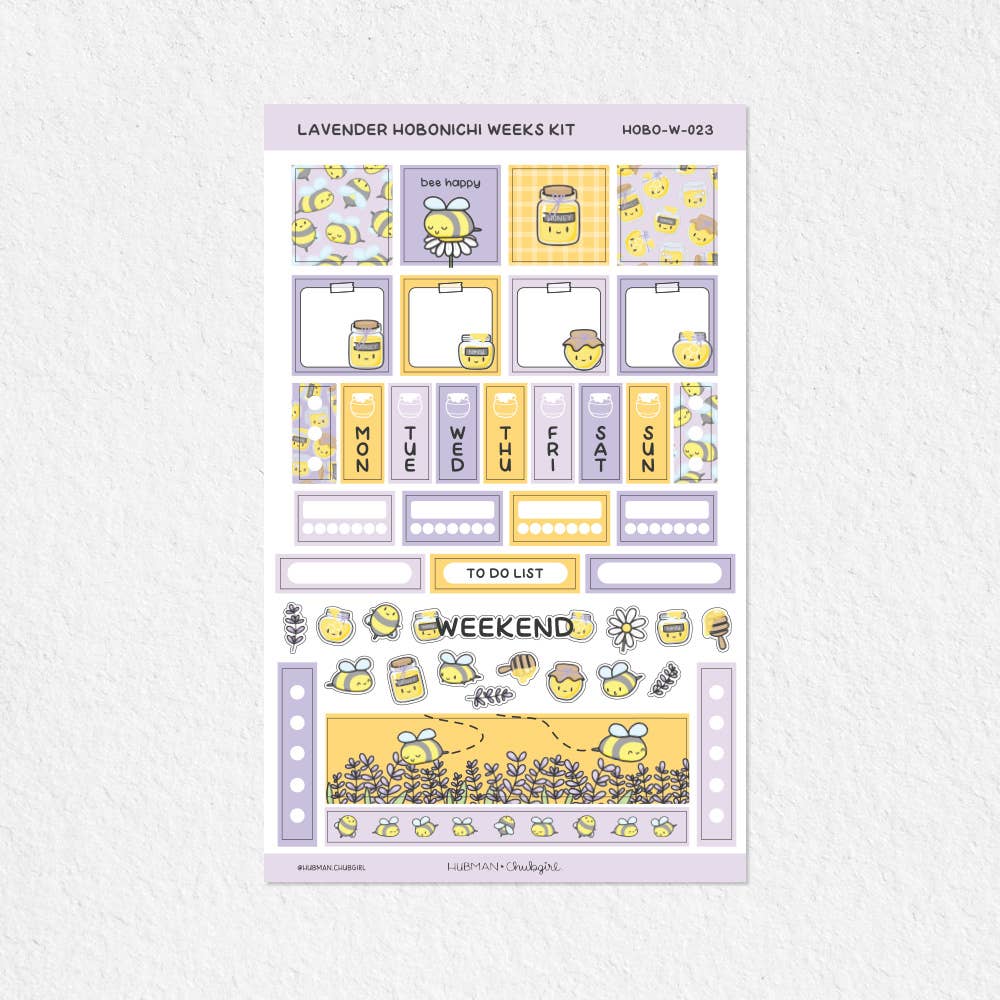 Honey Lavender Theme Hobonichi Weeks kit