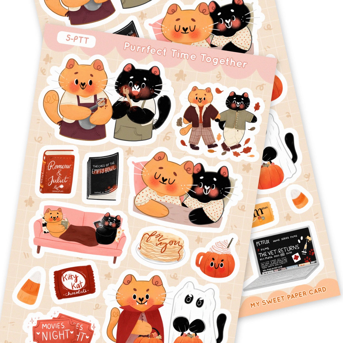 Purr-fect Life Together - Autumn Cat Stickers sheet