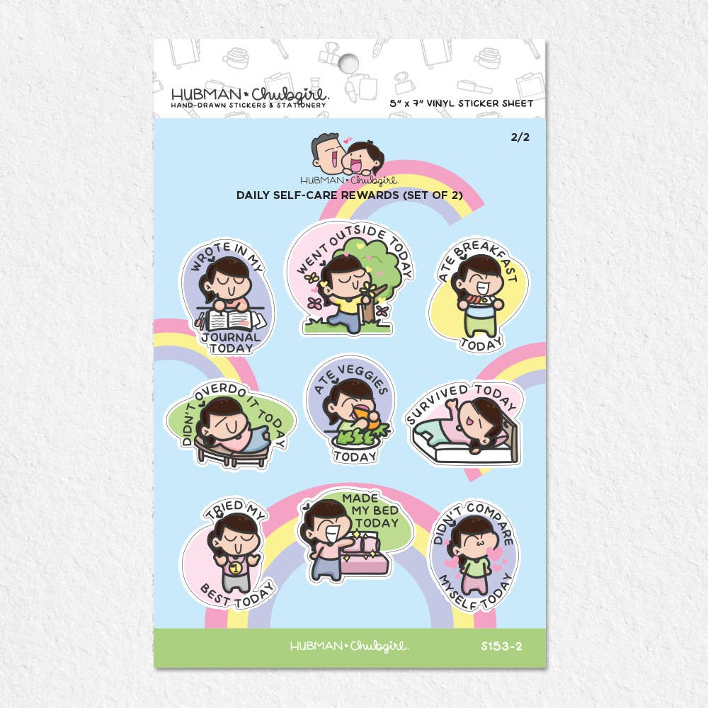 Sticker sheet - Daily Self-Care rewards (Set of 2)