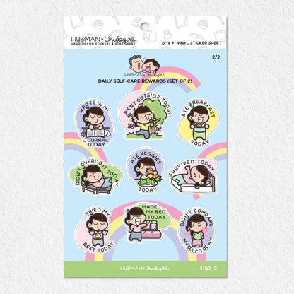 Sticker sheet - Daily Self-Care rewards (Set of 2)