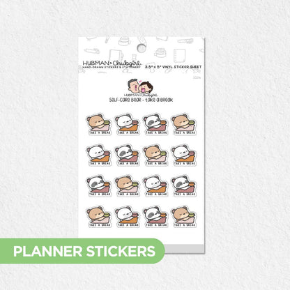 Self-Care Bear - Take a Break Planner Stickers