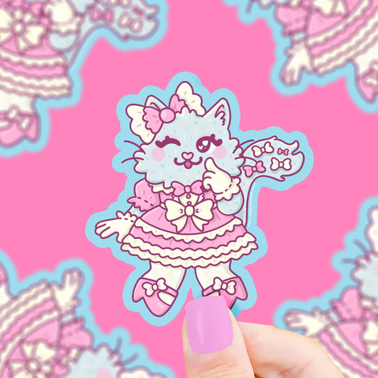 Lolita Kitty Cute Fashion Cat Vinyl Sticker