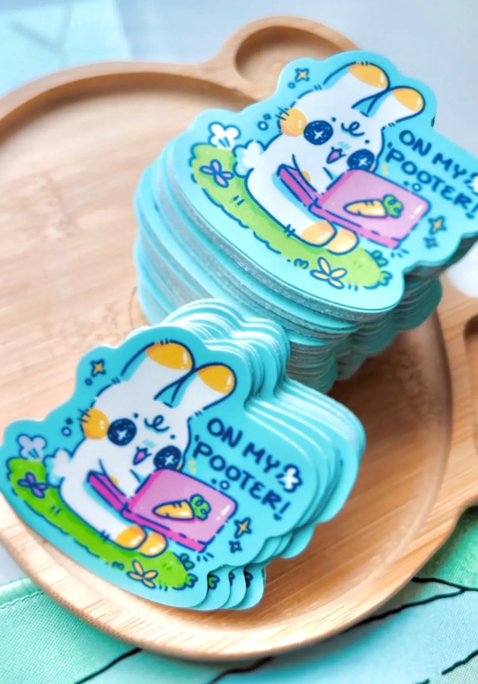 On My Pooter Bunny Sticker