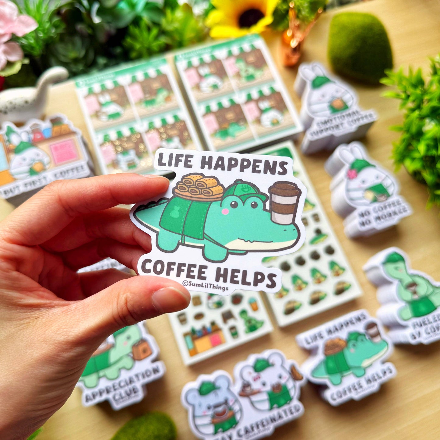 Life Happens, Coffee Helps Vinyl Sticker