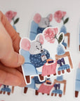 Cosy mouse vinyl sticker