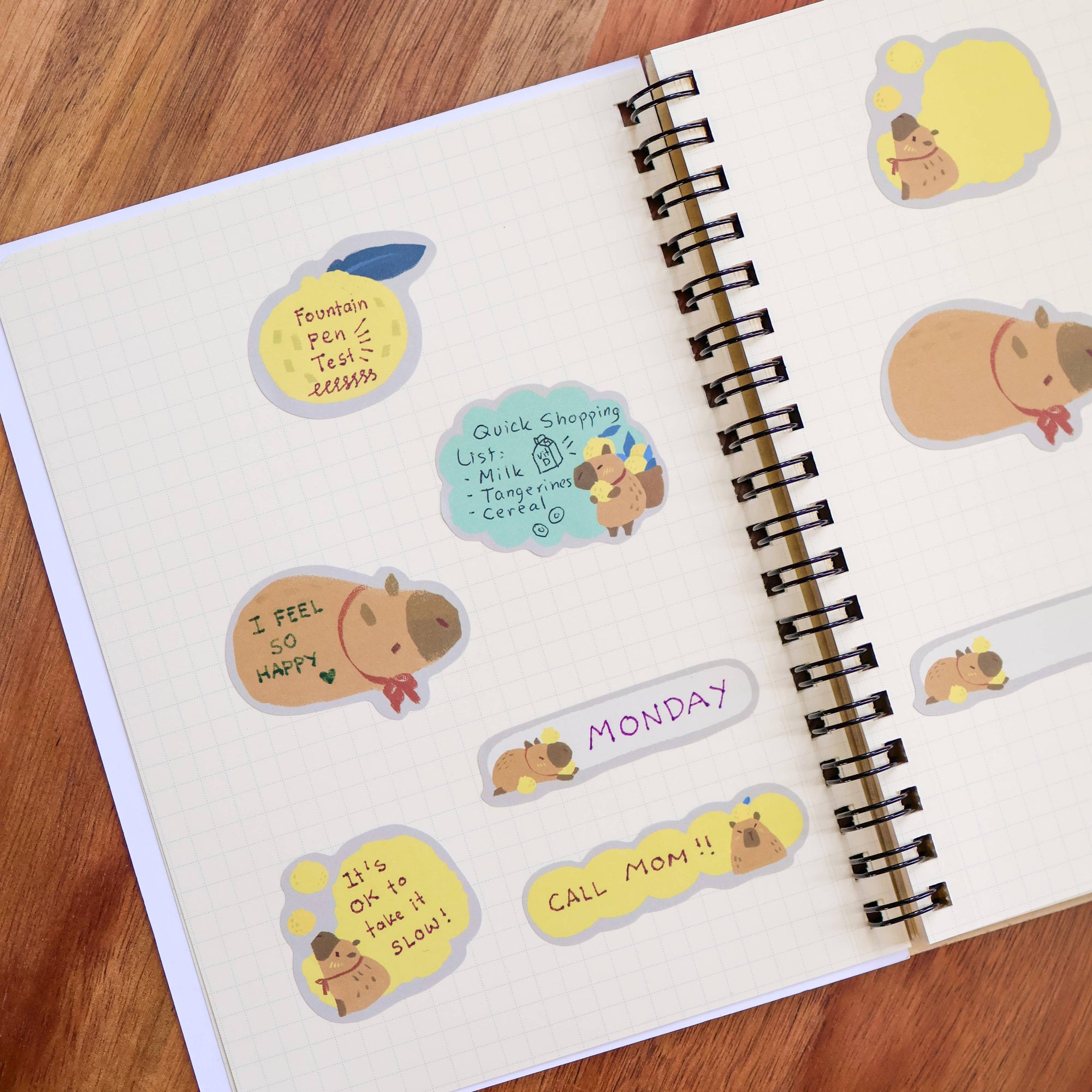 Paper Roll Labels (Kiss Cut) - Capybara