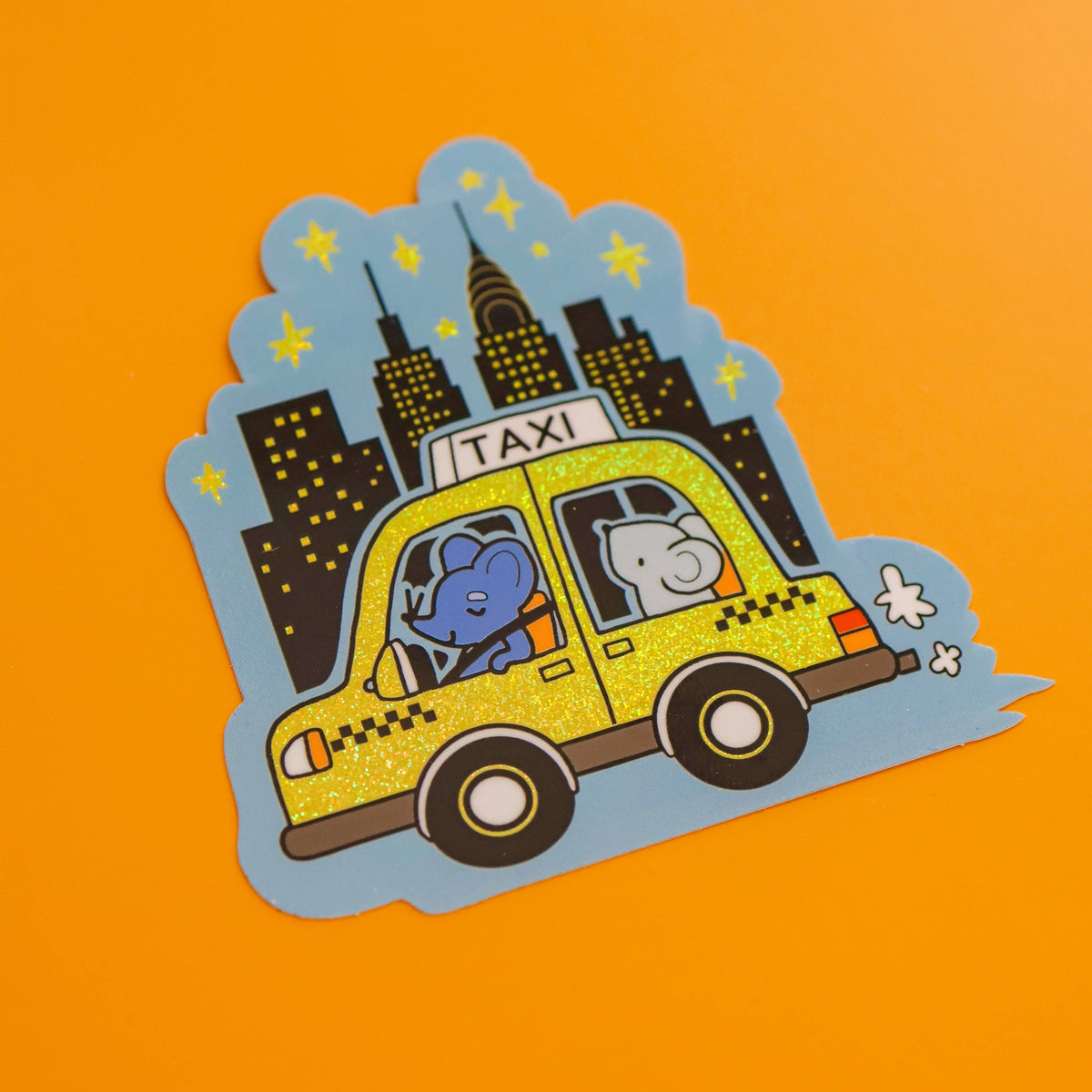 NYC Taxi Ride Holographic Vinyl Sticker