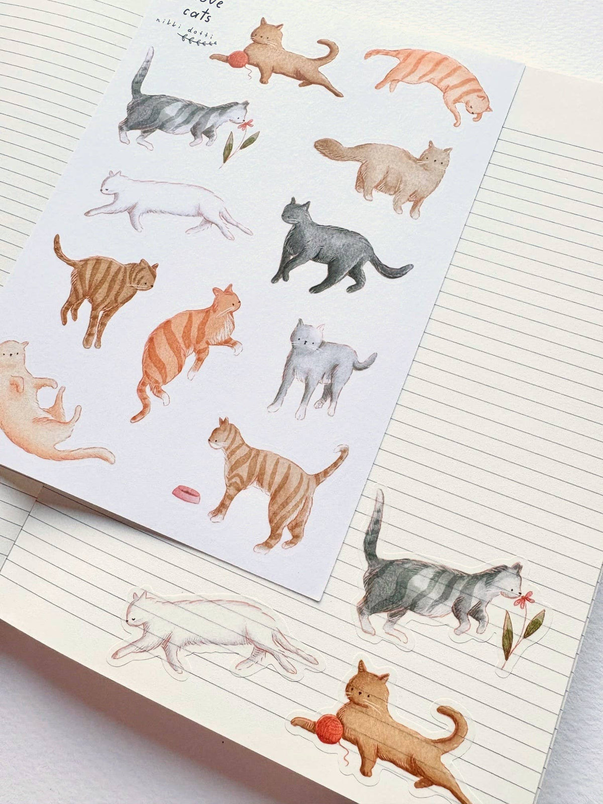 I Love Cats Sticker Sheet