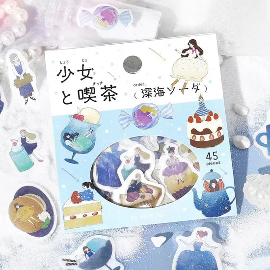 Girl & Café Deep Sea Soda Sticker flakes
