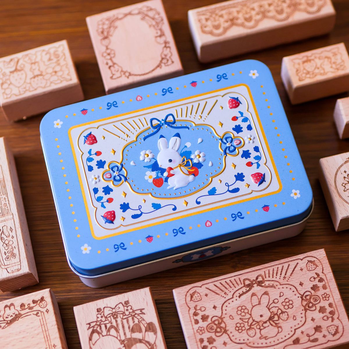 Strawberry Bunny Stamp Tin
