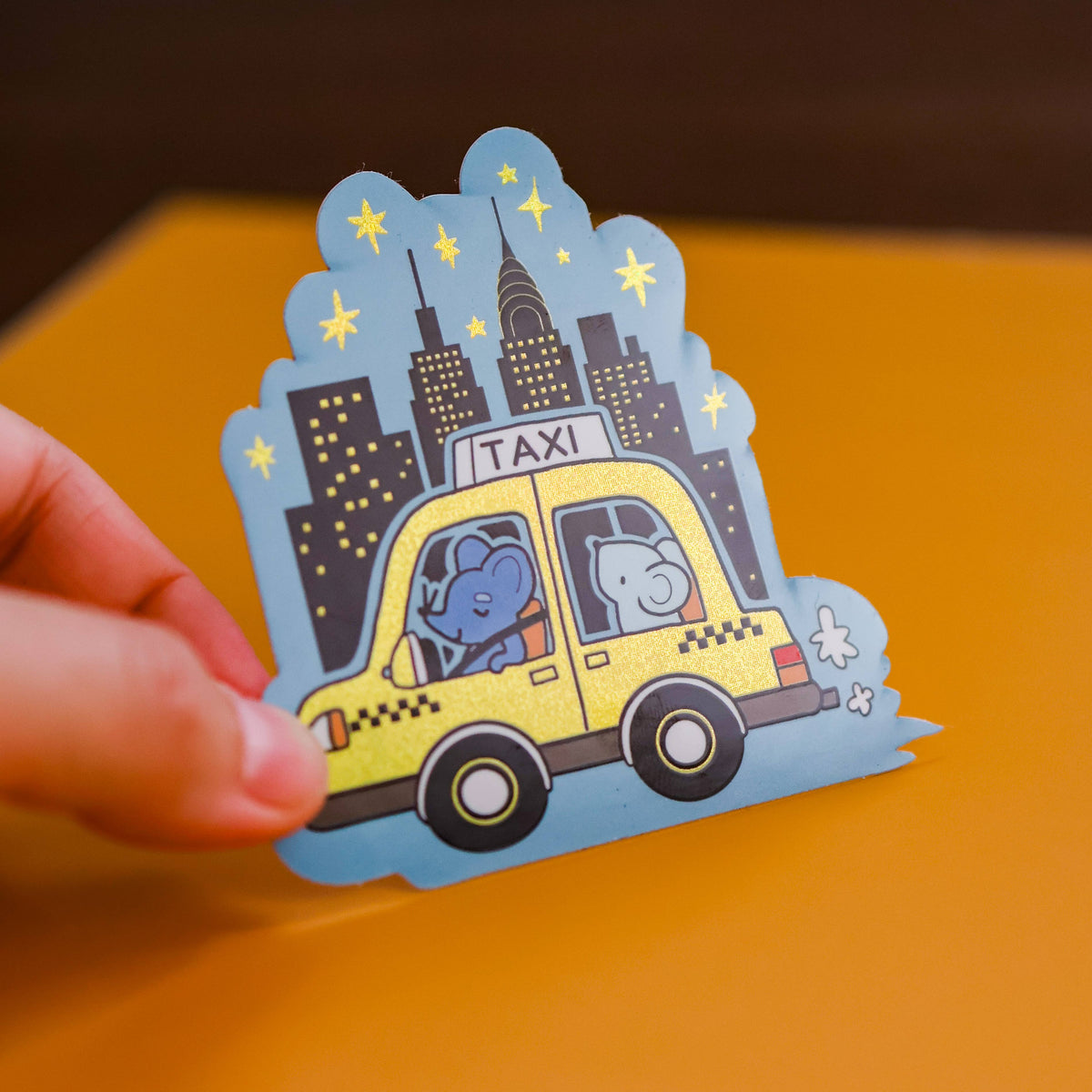 NYC Taxi Ride Holographic Vinyl Sticker
