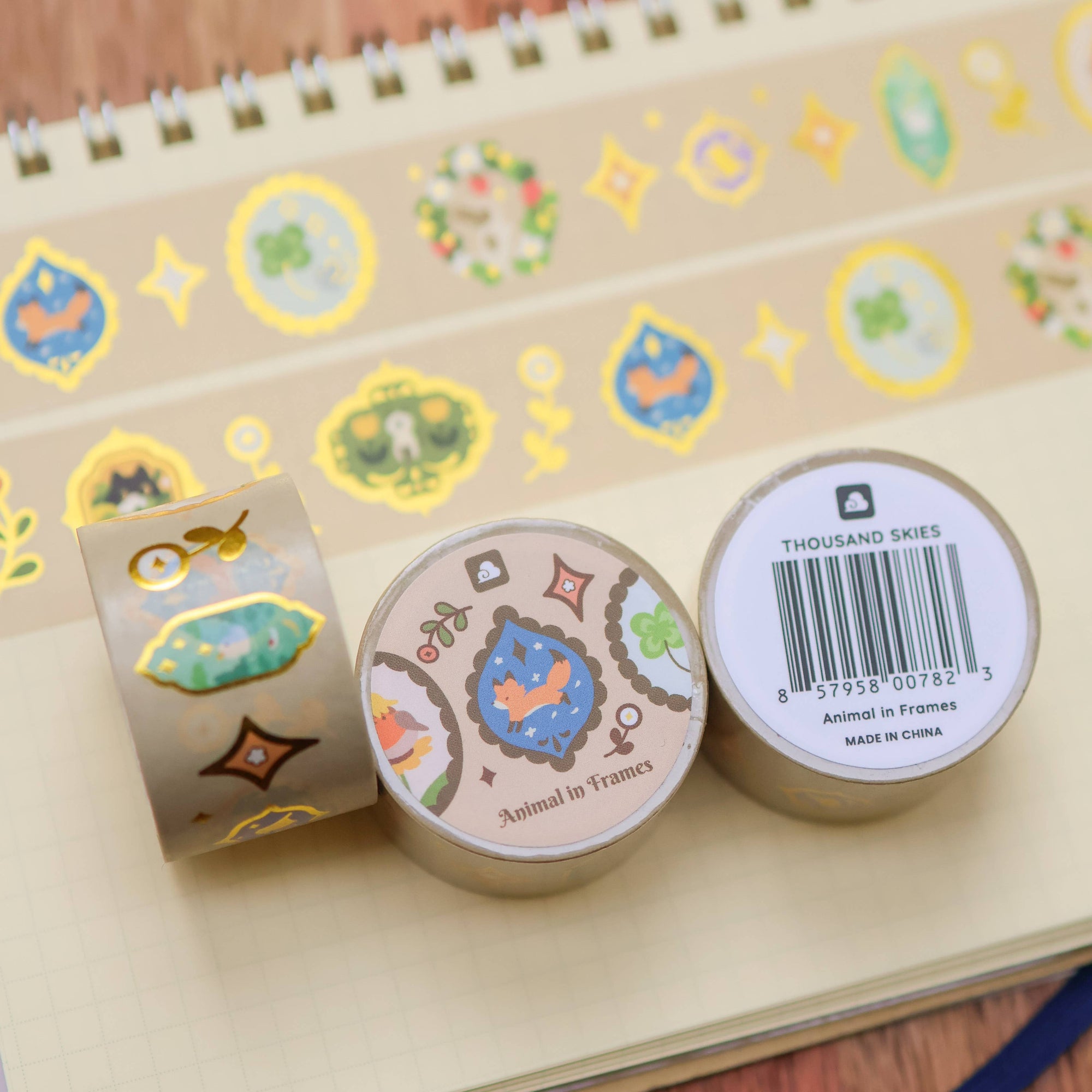 Animal Frames Foil Washi Tape