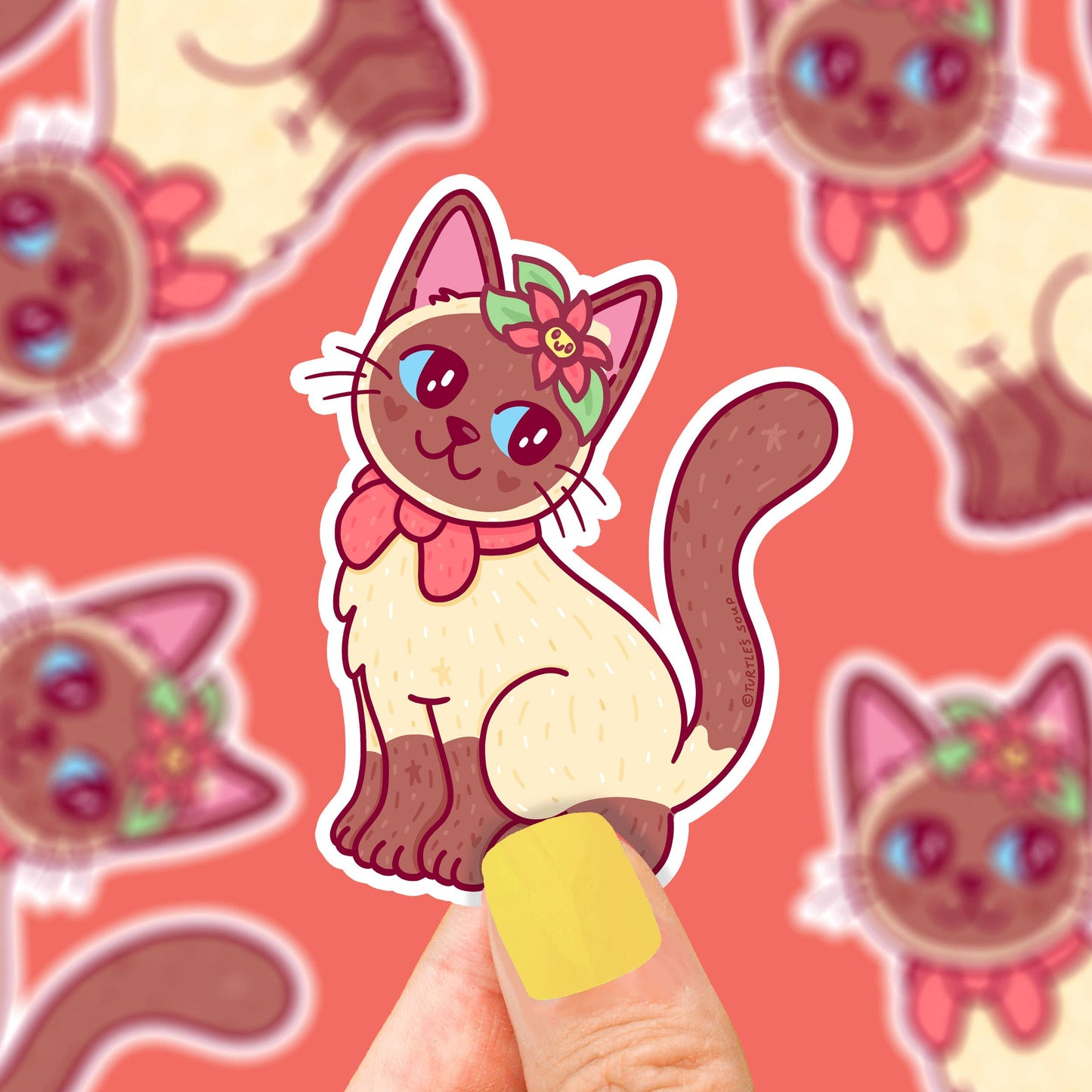 Siamese Kitty Vinyl Sticker