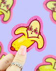 Shocked Banana Holographic Vinyl Sticker