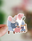 Cosy mouse vinyl sticker