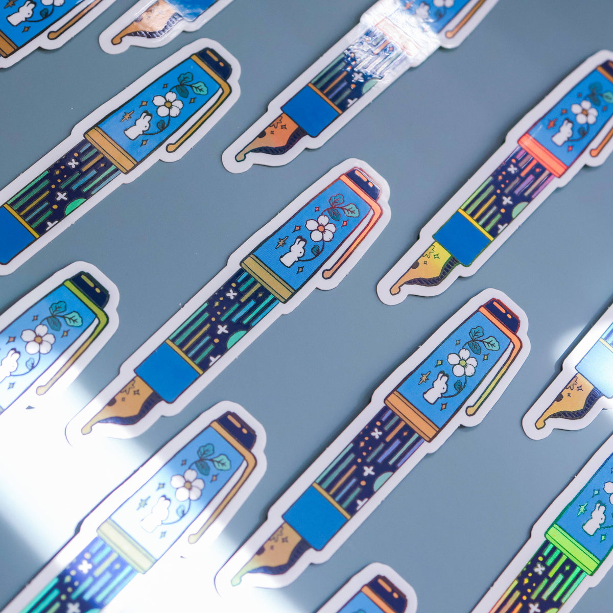 Vinyl Sticker (Holographic) Rabbit Fountain Pen