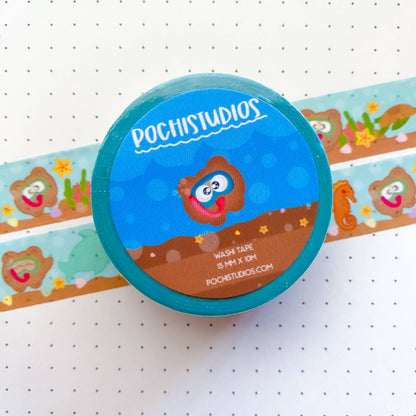 Cute Bear Pochi Under the Sea Summer Edition Washi Tape