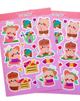 Colourful Spring Bear Twins Vinyl Sticker Sheet