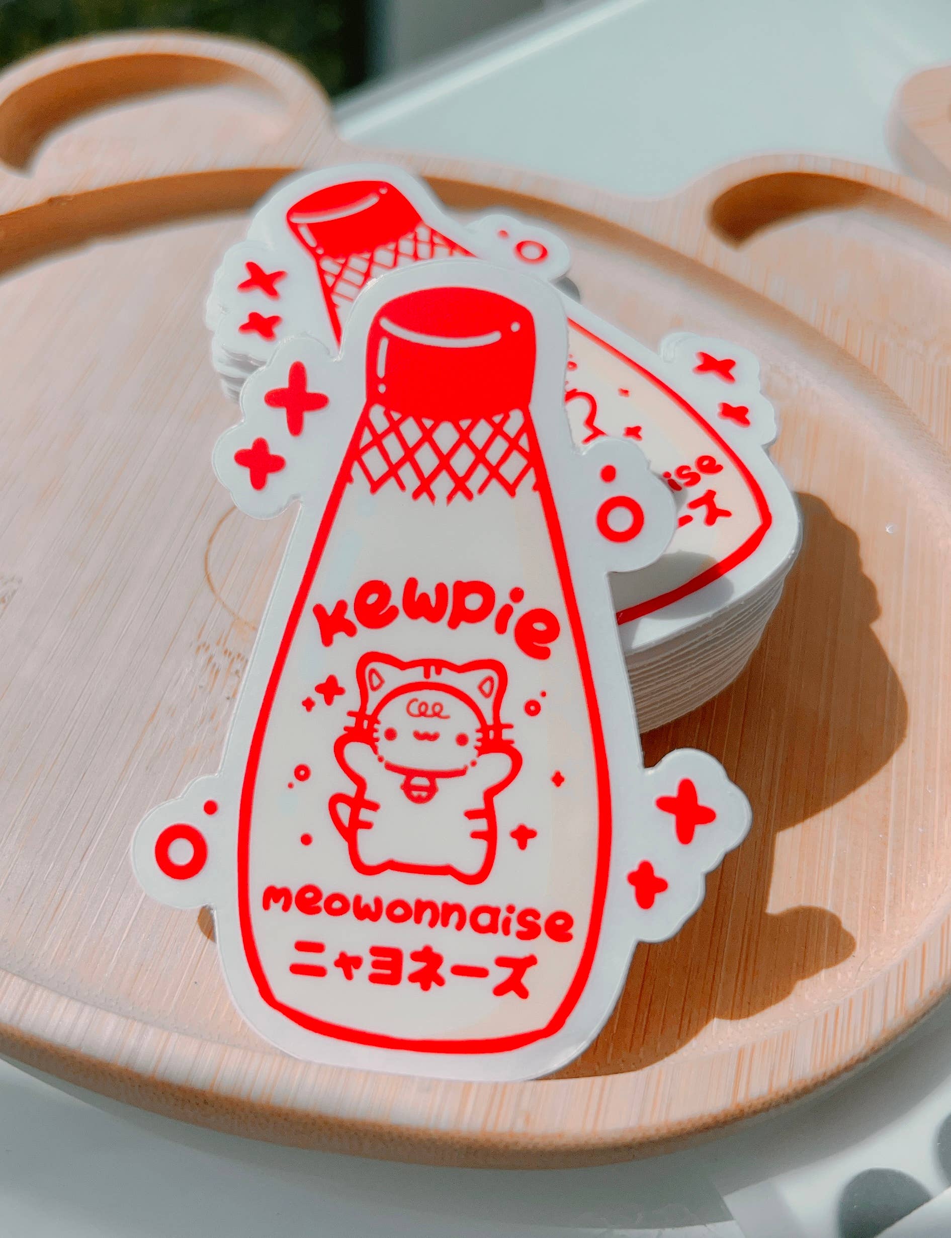 Kewpie Mayonnaise Cat Clear Sticker