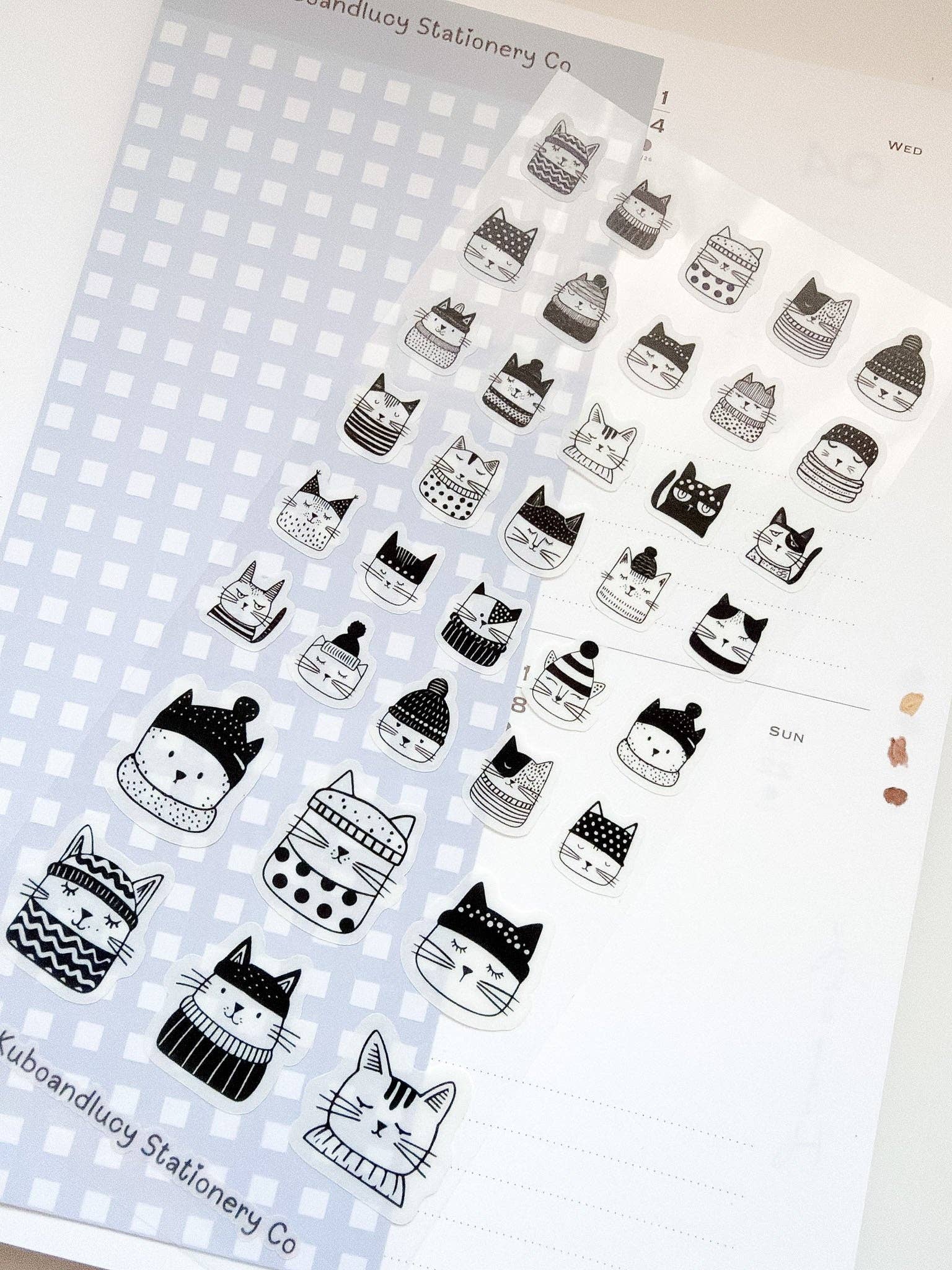 Cosy Winter Cats Sticker Sheet