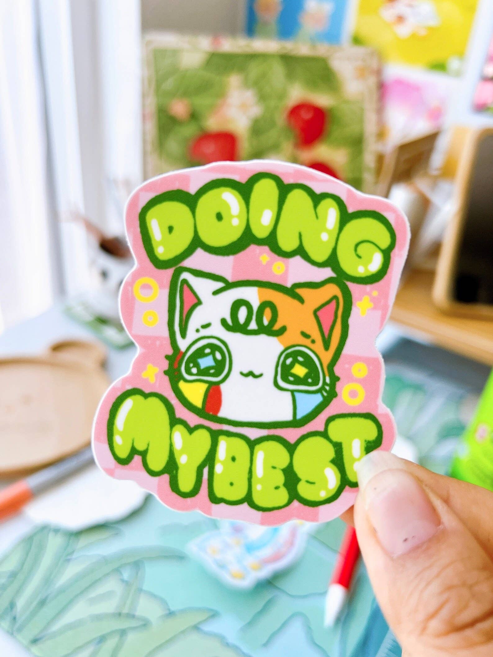 Doing My Best Cat Sticker