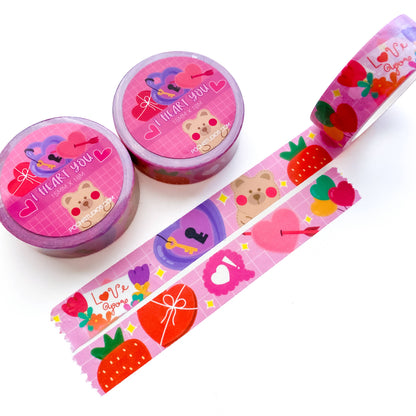 Valentine's Day Cute Pink Icons Decorative Washi Tape