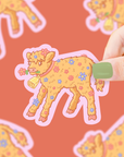 Floral Highland Calf Vinyl Sticker