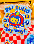 Get Outta My Way Apple Cat Sticker
