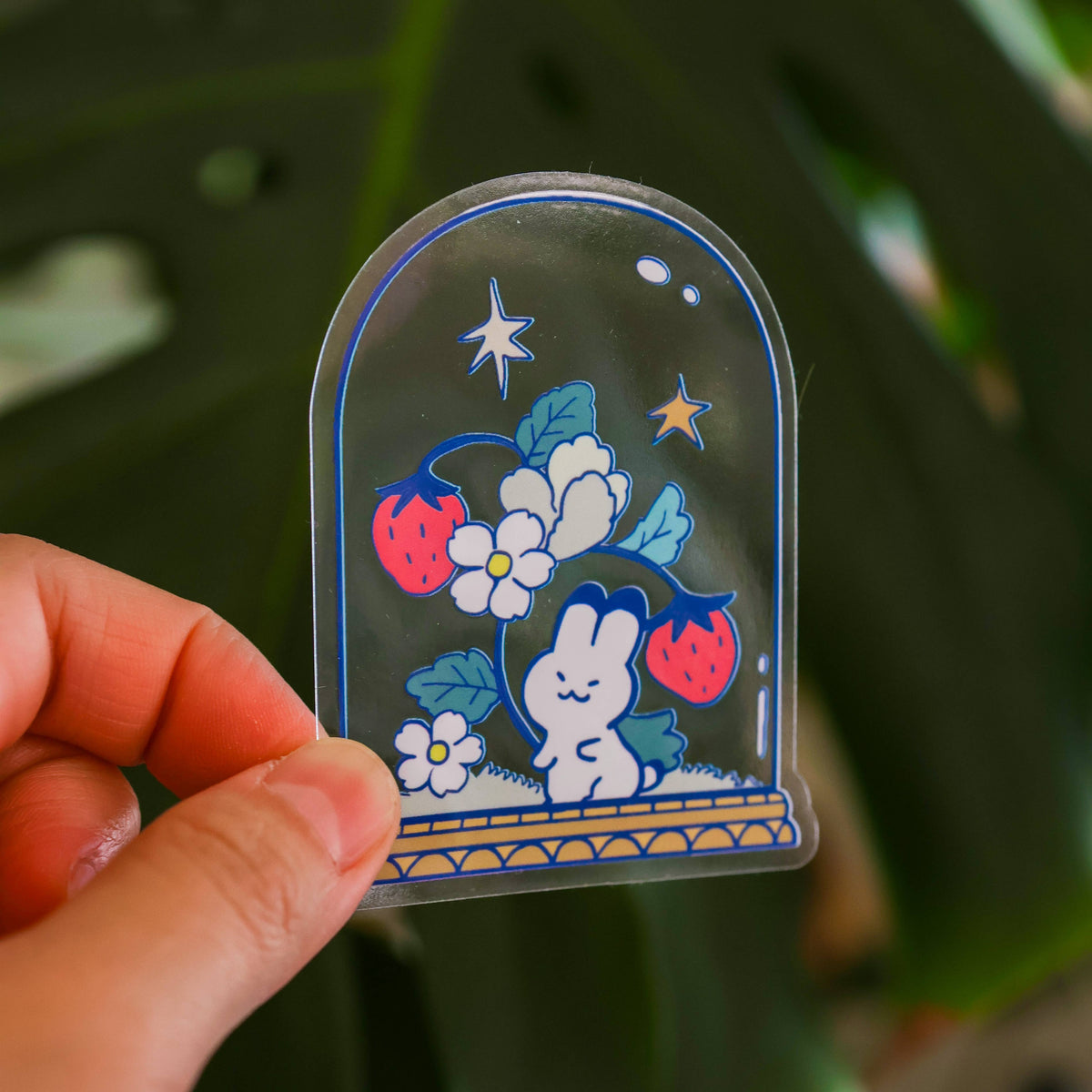 Strawberry Garden Dome Transparent Vinyl Sticker