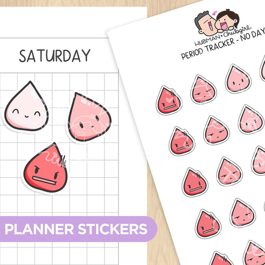 Period Tracker Planner Stickers - No days