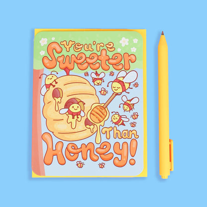 Sweeter Than Honey Bees Valentines Love Card