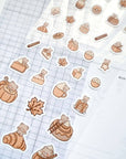 Pumpkin Spice Kuma Sticker Sheet