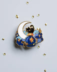 Deep Sky and a Black Cat Enamel Pin
