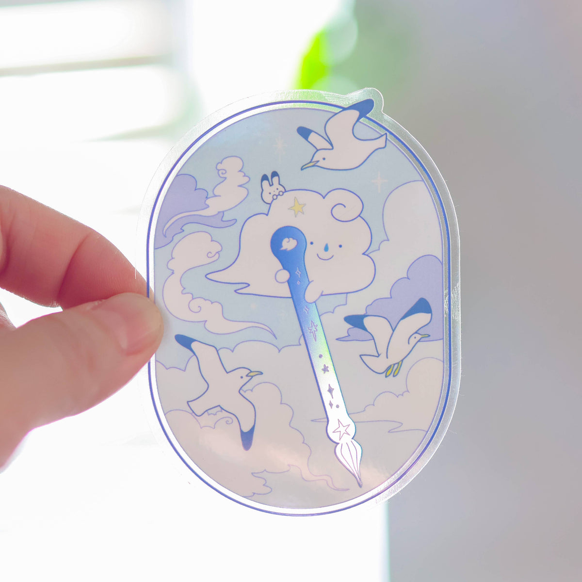 Sky Writer Glass Pen Vinyl Sticker