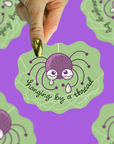 Hanging On by a Thread Spider Vinyl Sticker