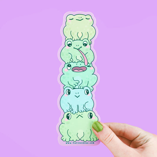 Frog Stack Long Vinyl Sticker