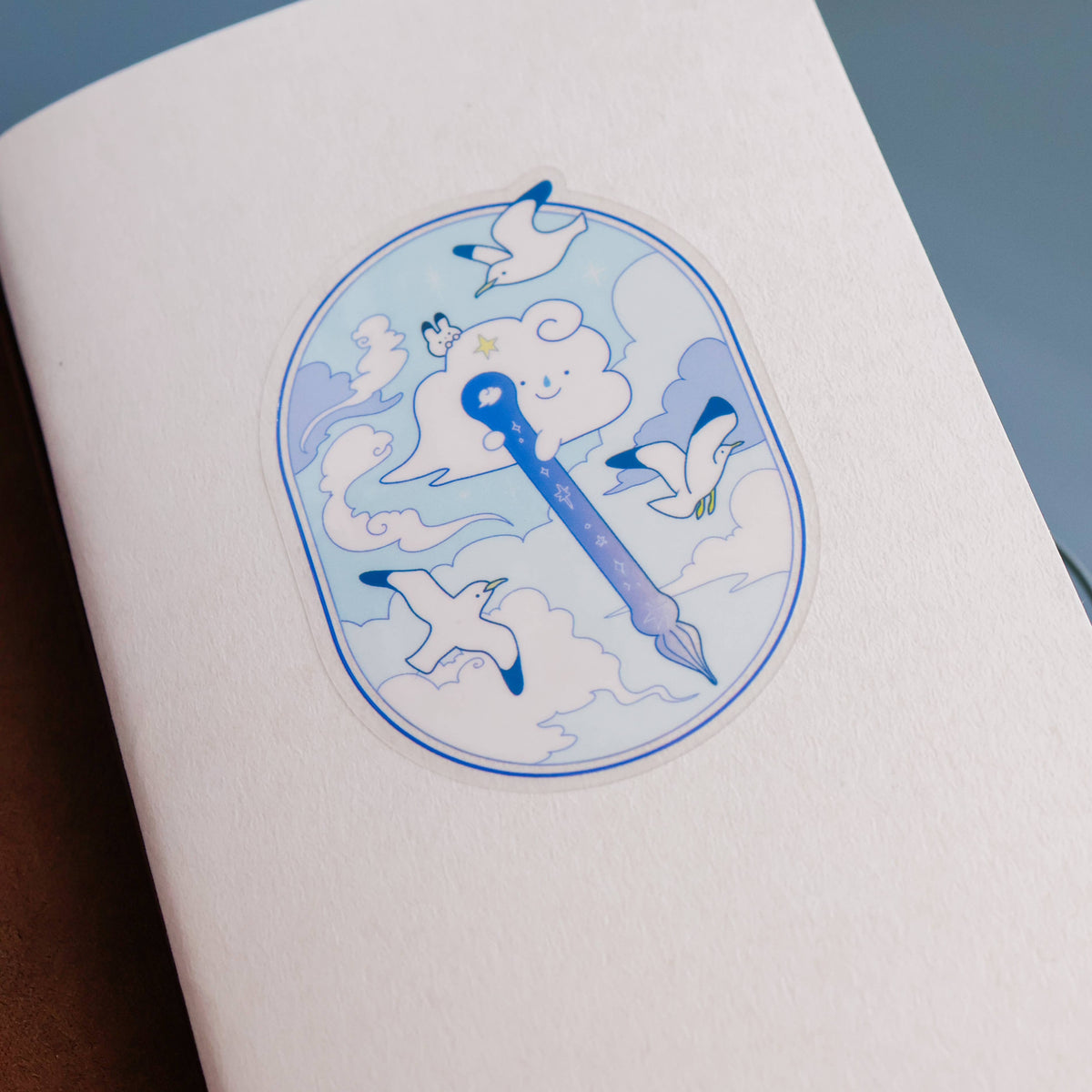 Sky Writer Glass Pen Vinyl Sticker