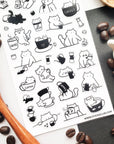 Caffeine Cats 1 Sticker Sheet