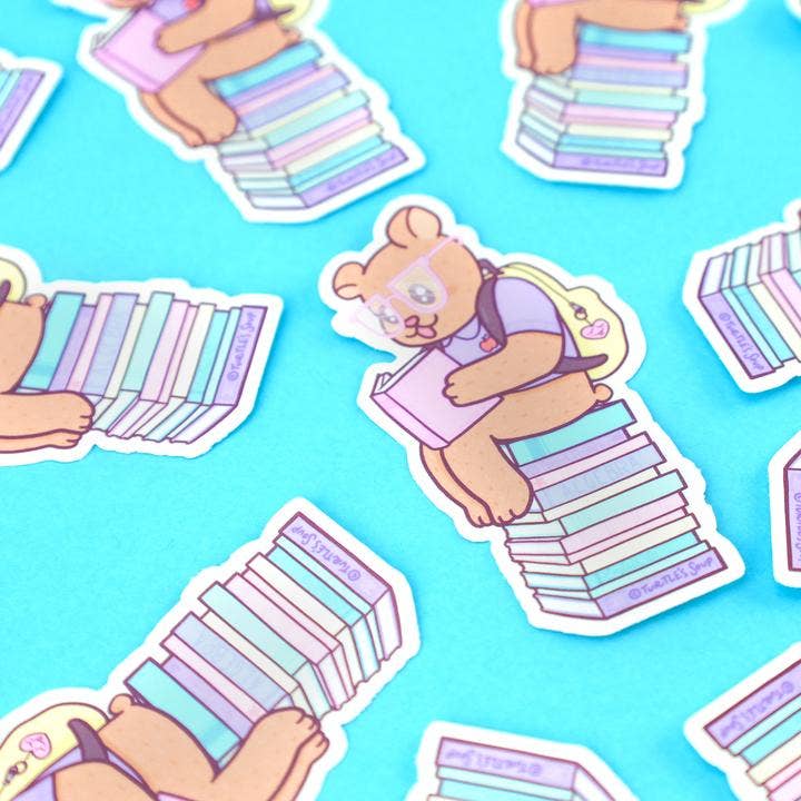 Book Bear Vinyl Sticker