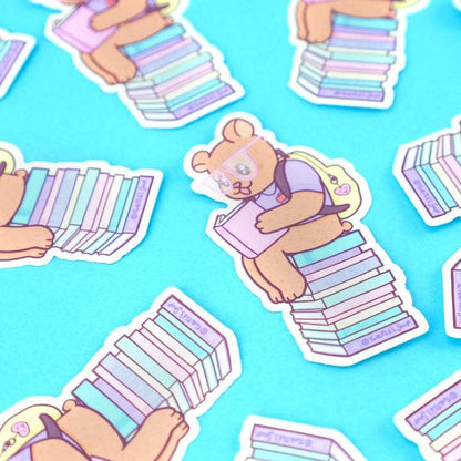 Book Bear Vinyl Sticker