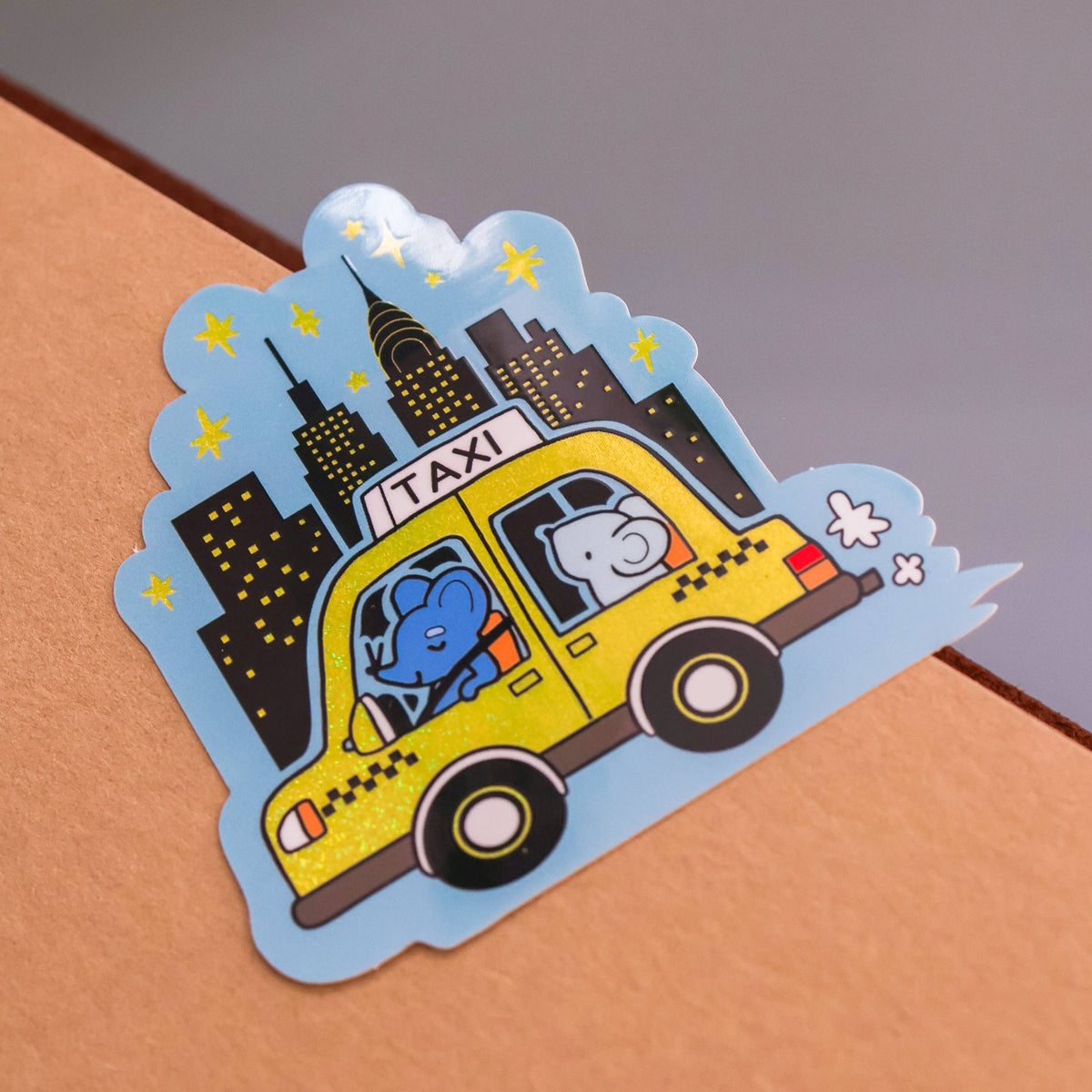 NYC Taxi Ride Holographic Vinyl Sticker
