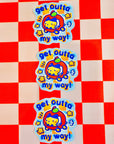 Get Outta My Way Apple Cat Sticker