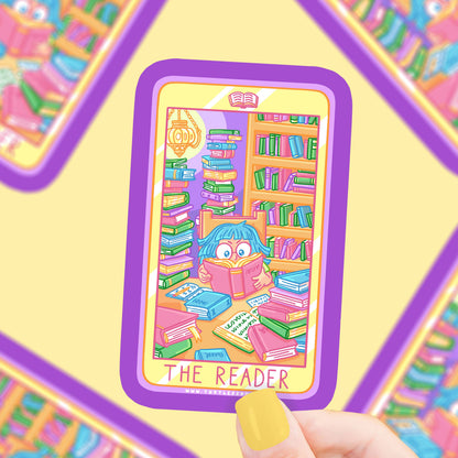 The Library Reader Tarot Card Vinyl Sticker