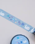 Floral White Cat PET Tape