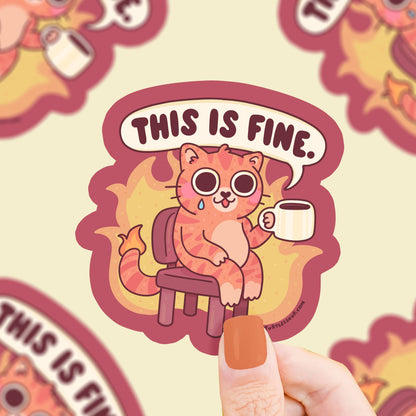 This Is Fine Vinyl Sticker