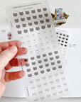Cat Faces PET Matte Clear Sticker Sheet