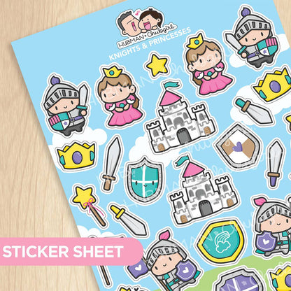 Sticker Sheet - Knights & Princesses