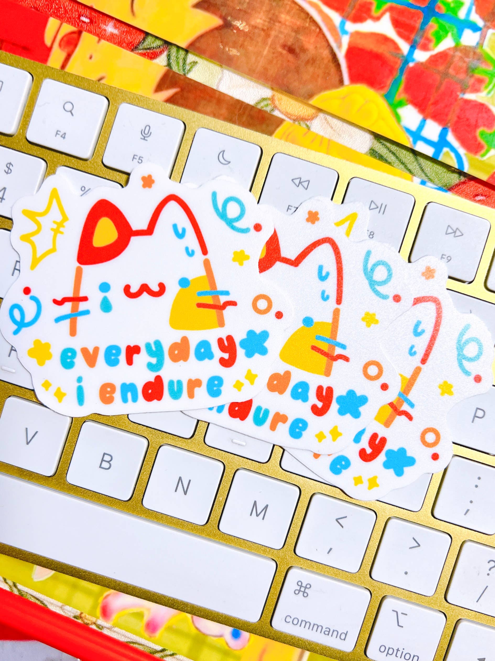 Everyday I Endure Cat Vinyl Sticker